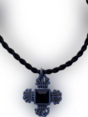 Gothic cross rope necklace